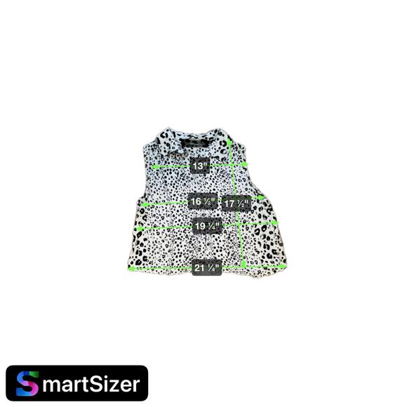 Code x mode sleeveless leopard print button shirt Sz small open back & tie - Picture 6 of 8